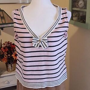 Vintage St. John Striped Top. Soft Girl. Coastal Grandma.  Stripes.